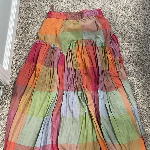 Multicolor Patchwork A-Line Maxi Skirt - Picture 3 of 8